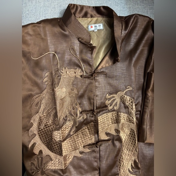 Ya Li XXXL Silky Jacket Blouse Kimono‎ Long Sleeve Chinese Style Embroidered - Picture 4 of 11